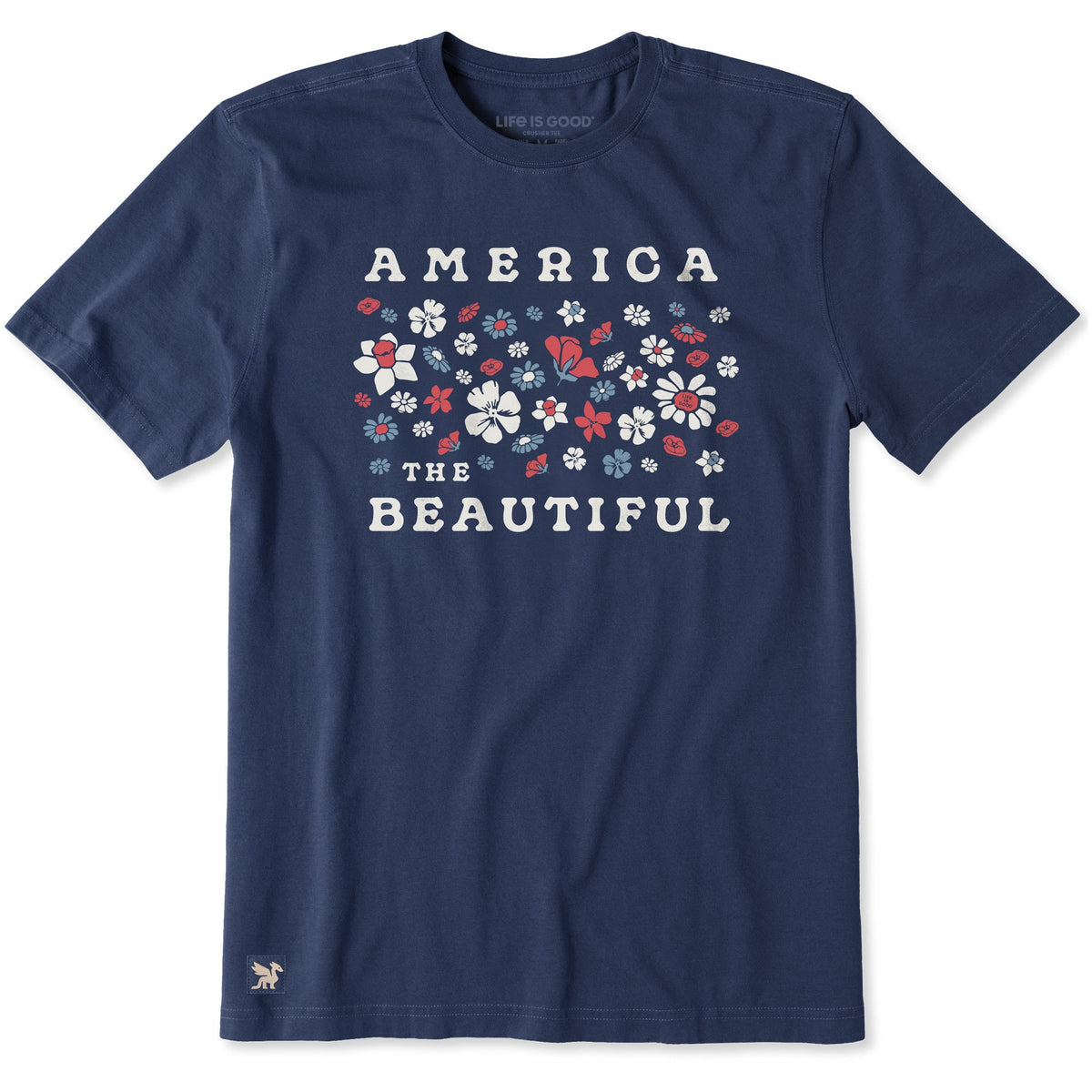 Men's Patriotic Wildflowers Short Sleeve Crusher Tee