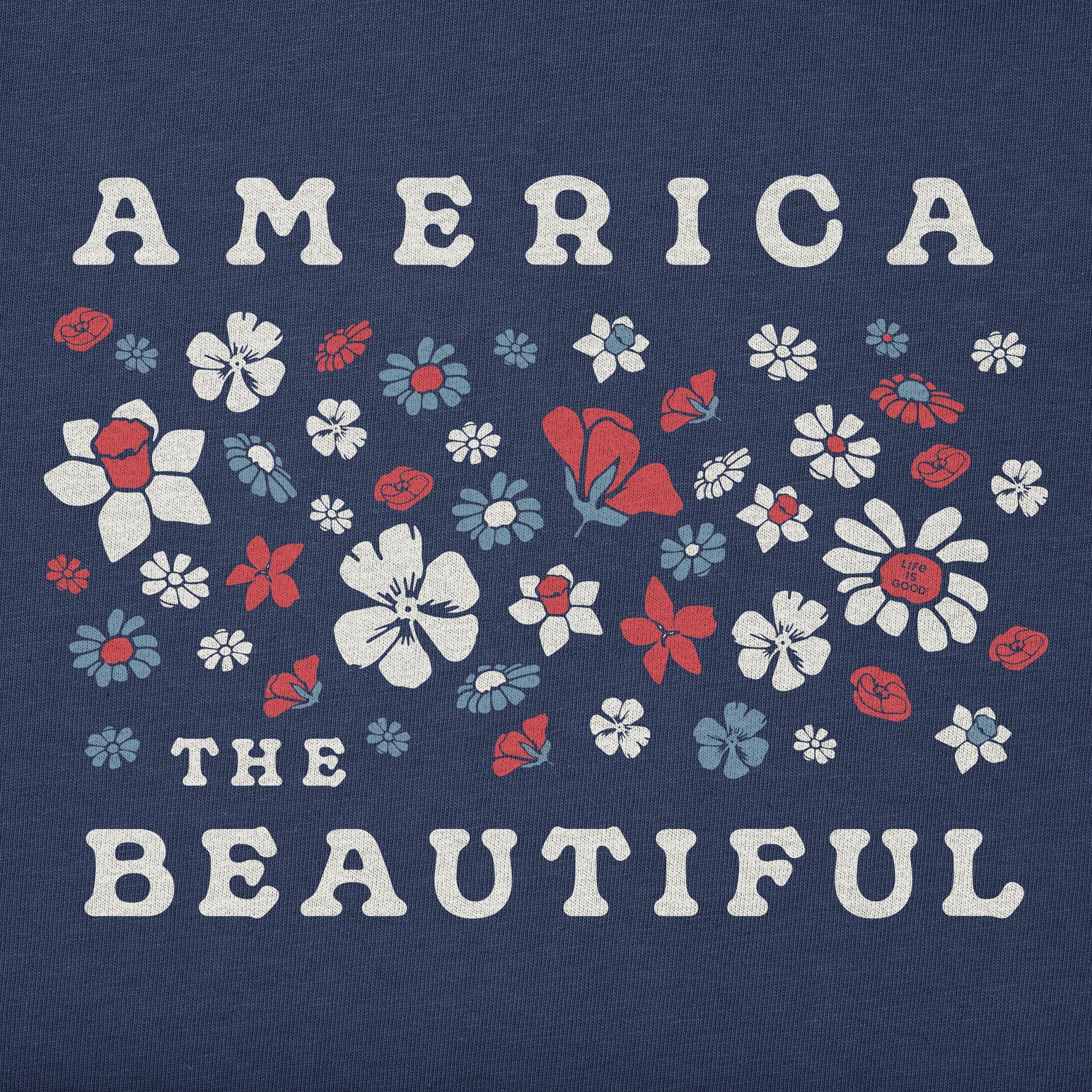 Men's Patriotic Wildflowers Short Sleeve Crusher Tee