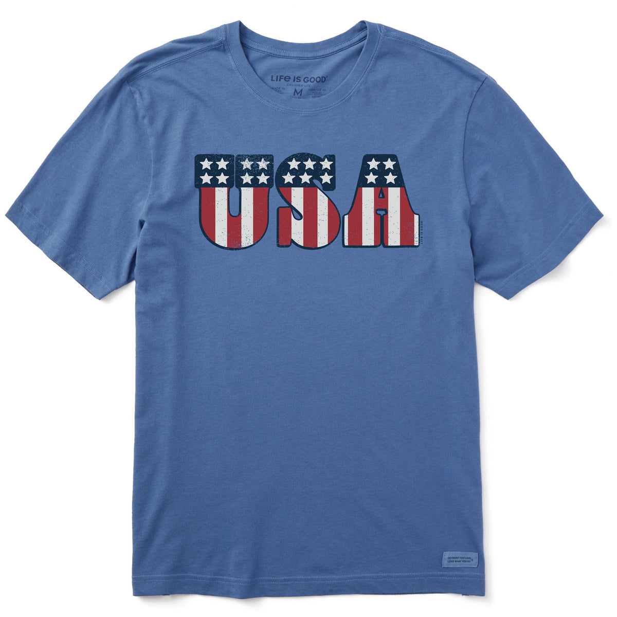Men's Red White and USA Short Sleeve Crusher Tee