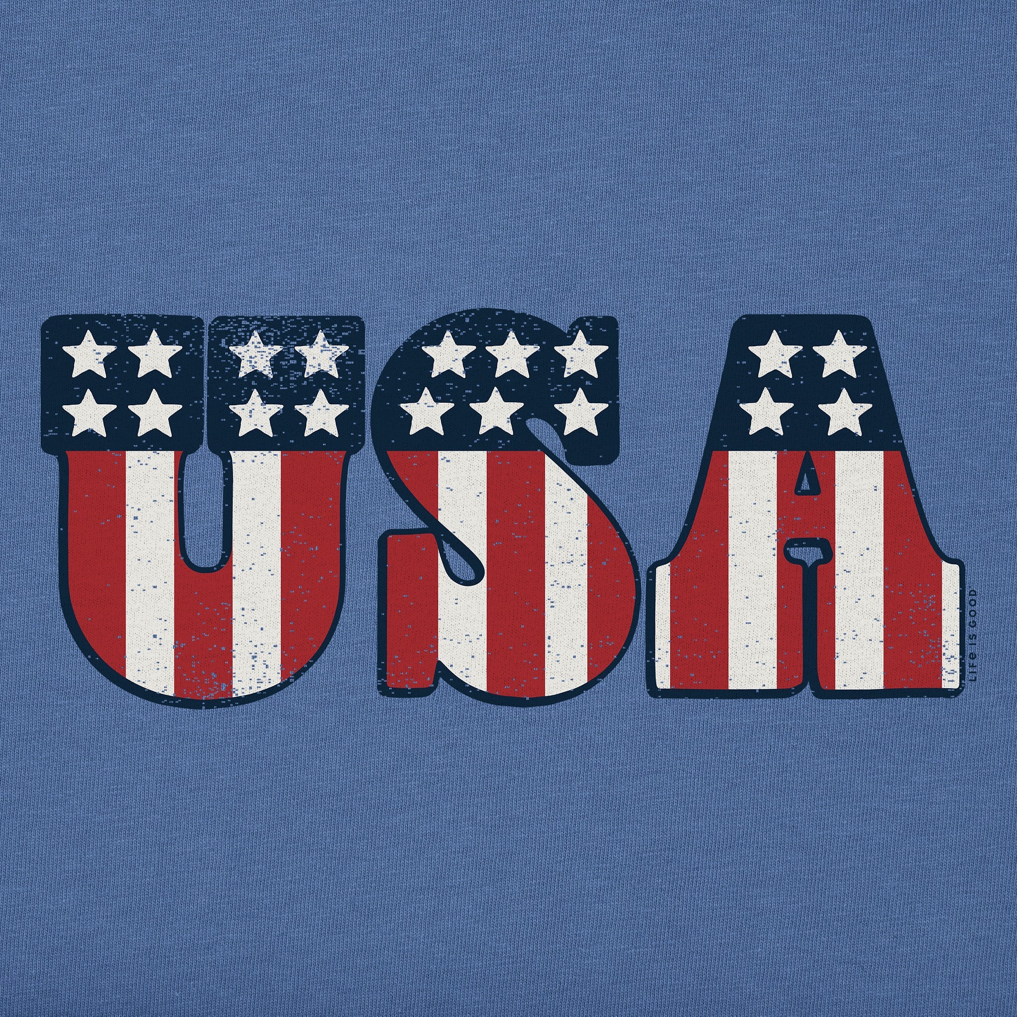 Men's Red White and USA Short Sleeve Crusher Tee