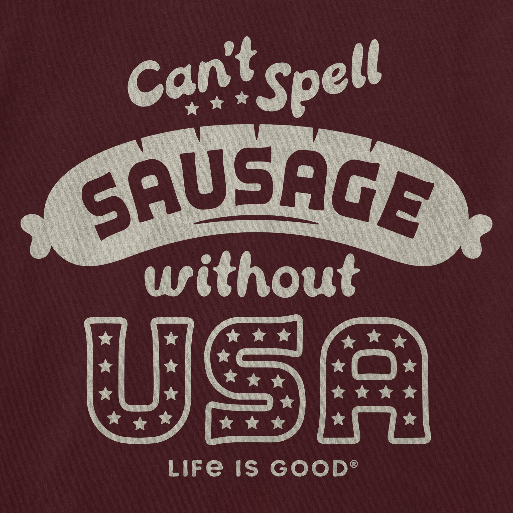Women's Can't Spell Sausage without USA Short Sleeve Crusher Boxy Tee