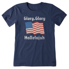 Women's Glory Glory Hallelujah Flag Short Sleeve Crusher Tee