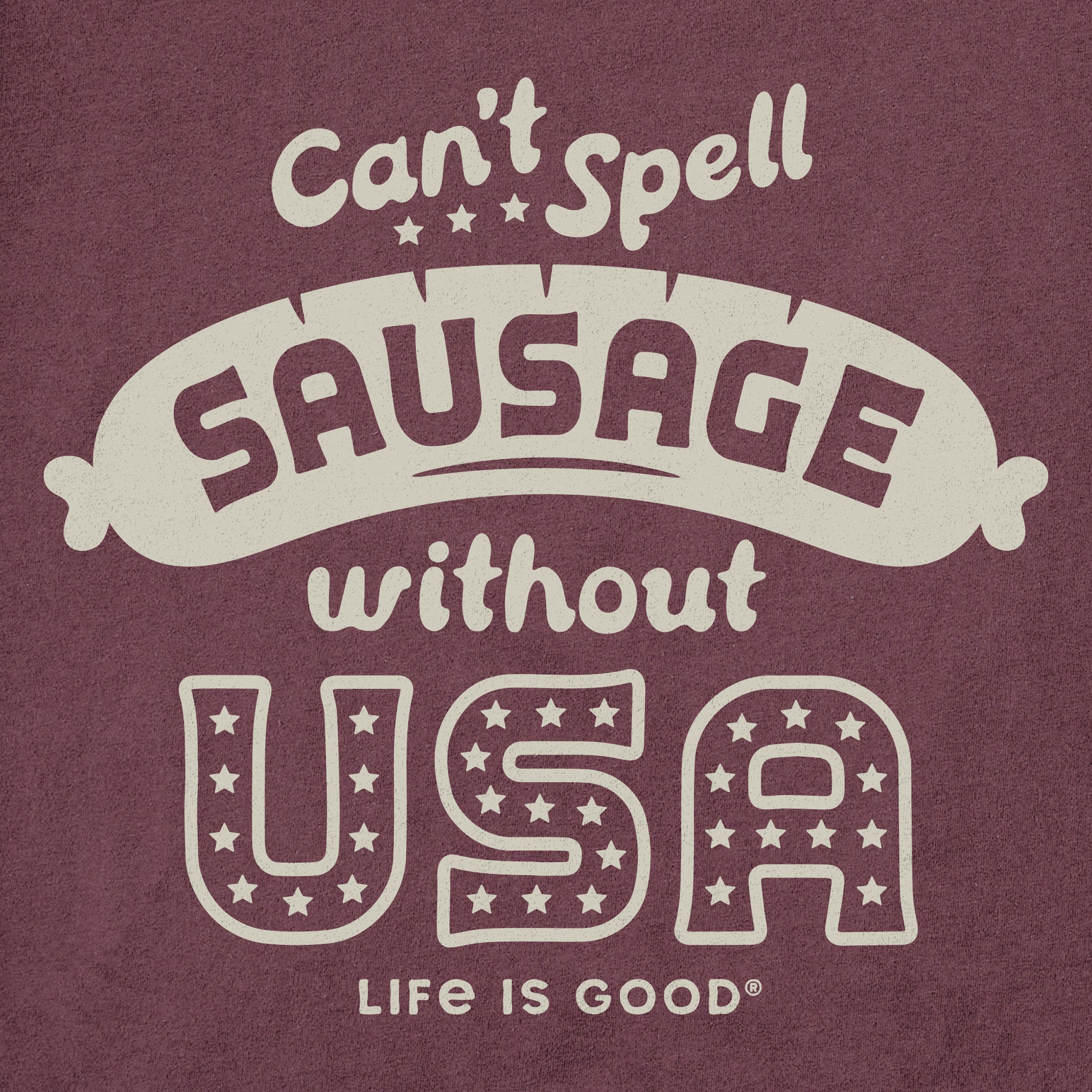 Women's Can't Spell Sausage without USA Short Sleeve Crusher Tee