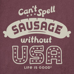 Women's Can't Spell Sausage without USA Short Sleeve Crusher Tee