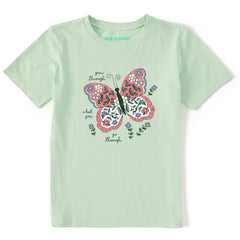 Kids Doodle Butterfly Grow Through Short Sleeve Crusher Tee