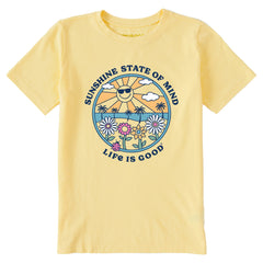 Kids Groovy Sunshine State of Mind Short Sleeve Crusher Tee