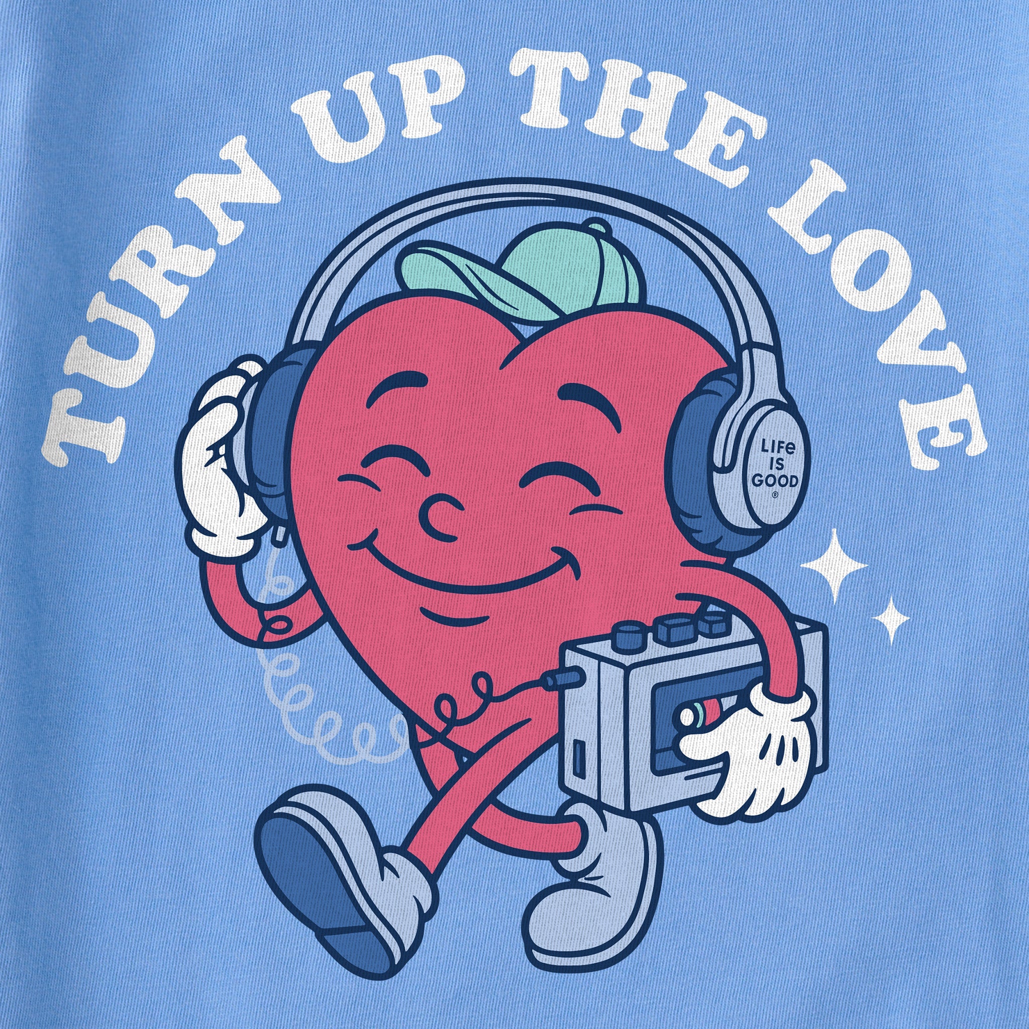 Kids Turn Up the Love  Heart Mascot Short Sleeve Crusher Tee
