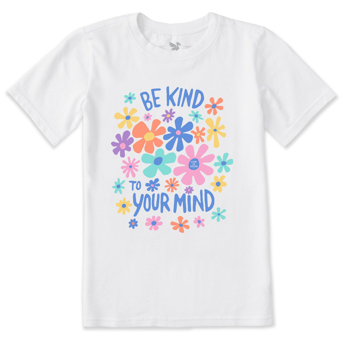 Kids Be Kind To Your Mind Flowers Short Sleeve Crusher Tee