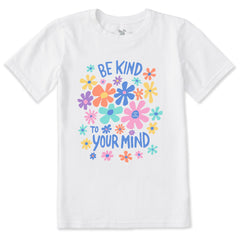 Kids Be Kind To Your Mind Flowers Short Sleeve Crusher Tee