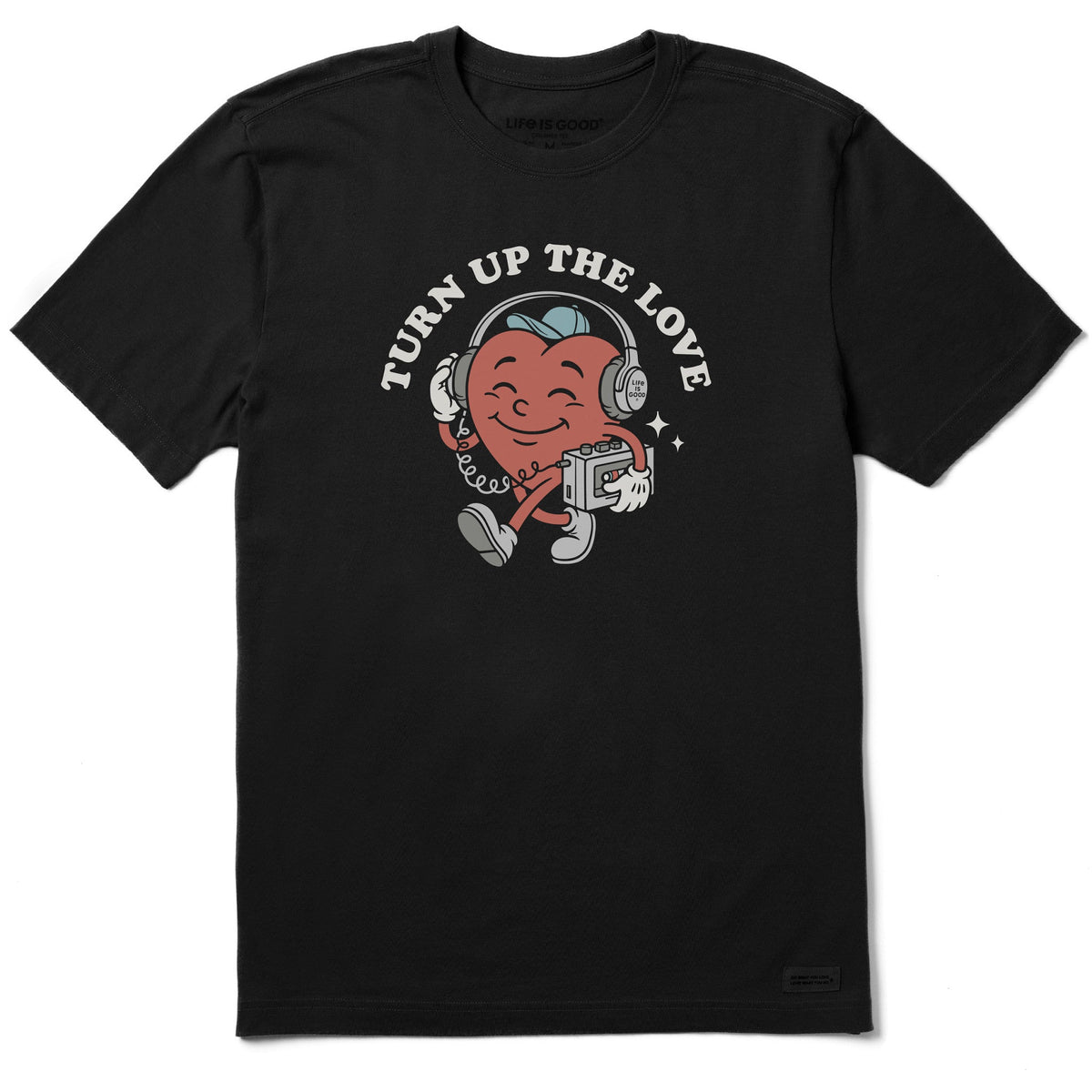 Men's Turn Up the Love  Heart Mascot Short Sleeve Crusher Tee