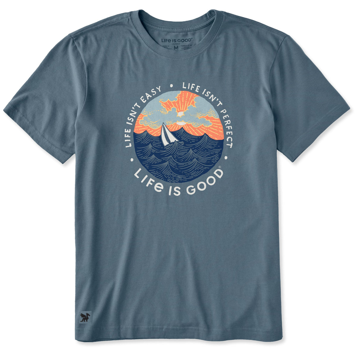 Men's Life is Good Sailor Short Sleeve Crusher Tee