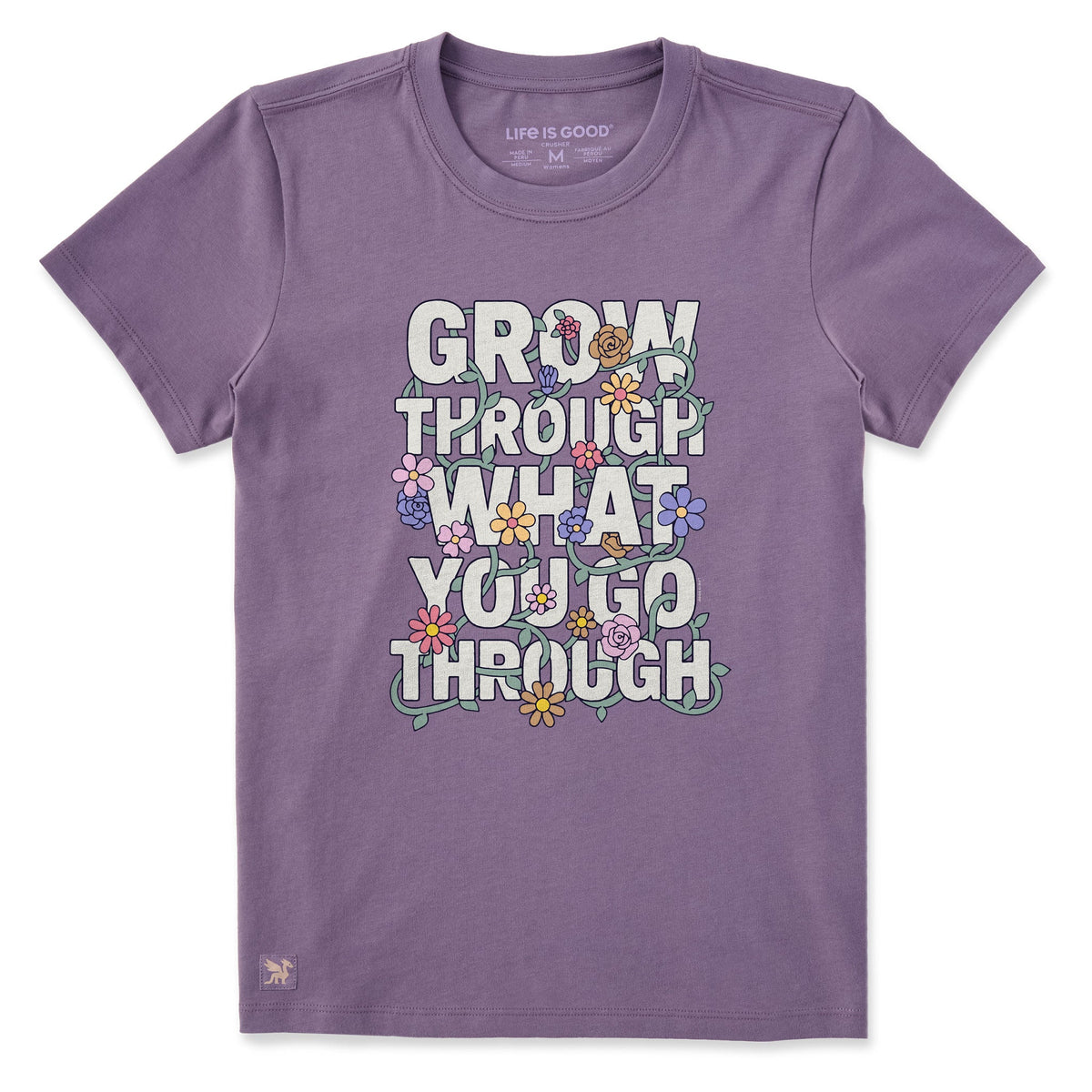 Women's Grow Through Floral Vine Short Sleeve Crusher Tee