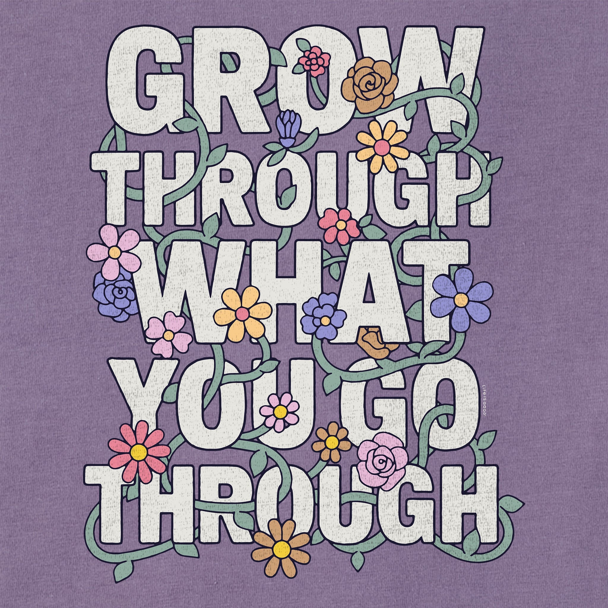 Women's Grow Through Floral Vine Short Sleeve Crusher Tee