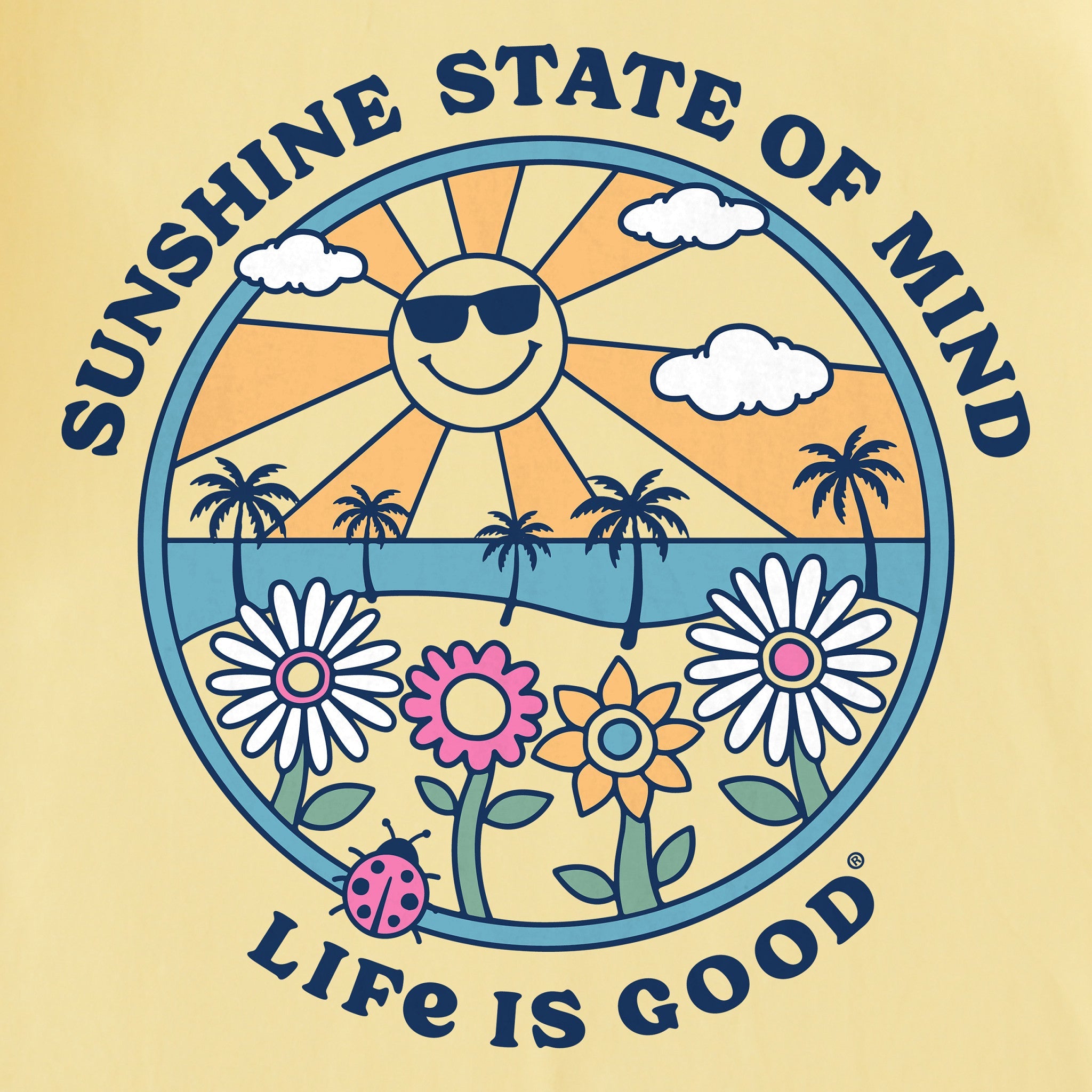 Women's Groovy Sunshine State of Mind Short Sleeve Crusher Tee