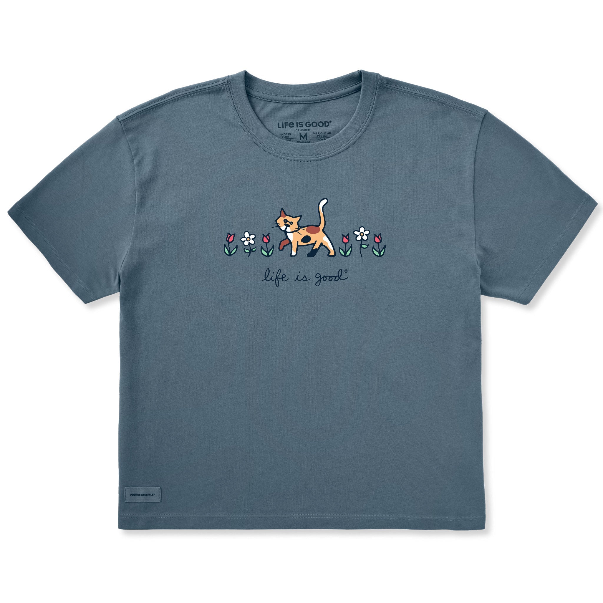 Women's Al with Flowers Short Sleeve Crusher Boxy Tee