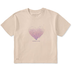 Women's Kindness is Free Evaporating Heart Short Sleeve Crusher Boxy Tee
