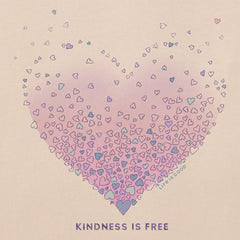 Women's Kindness is Free Evaporating Heart Short Sleeve Crusher Boxy Tee