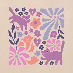 Women's Cats in Flower Field Long Sleeve Crusher Tee