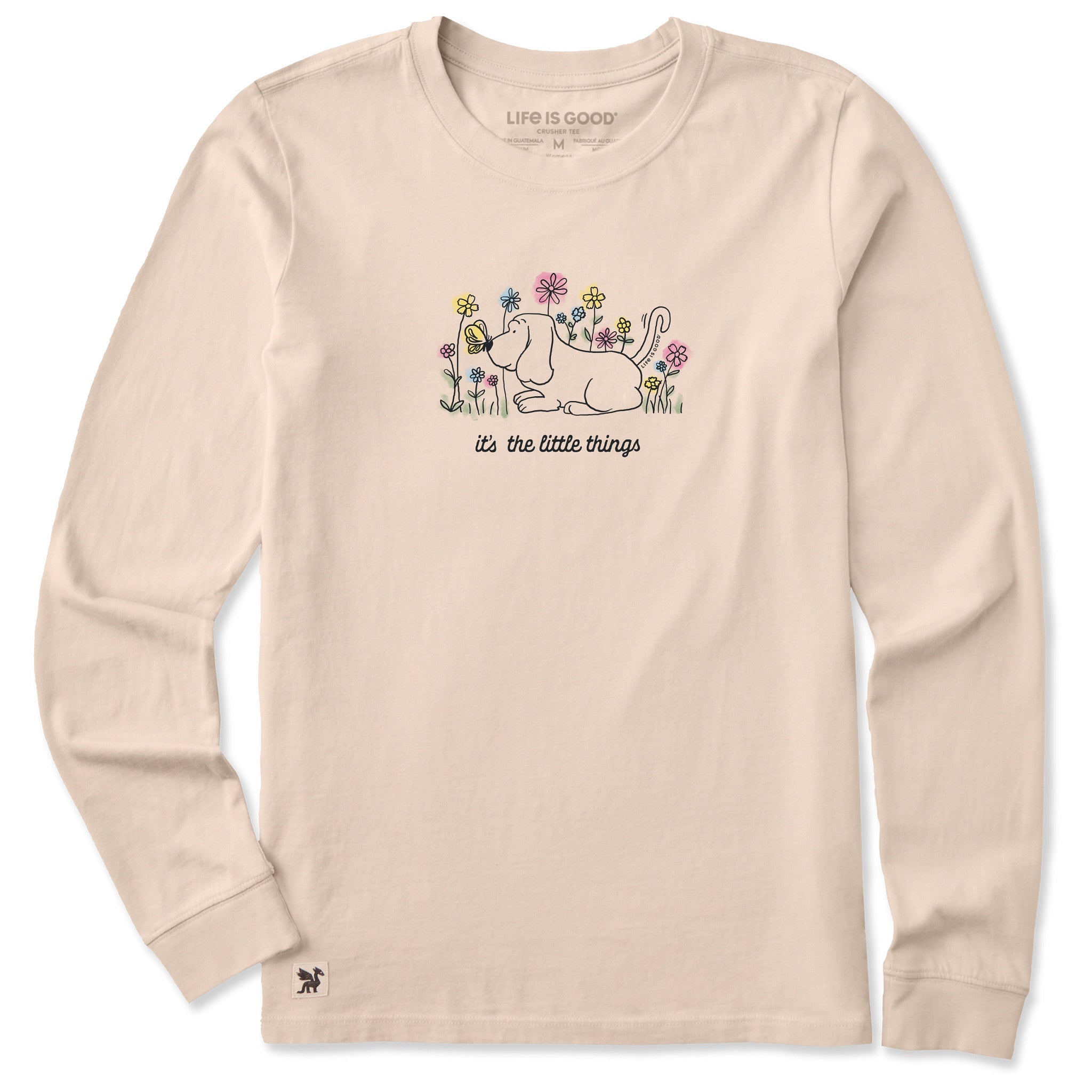 Women's It's the Little Things Butterfly Dog Long Sleeve Crusher Tee
