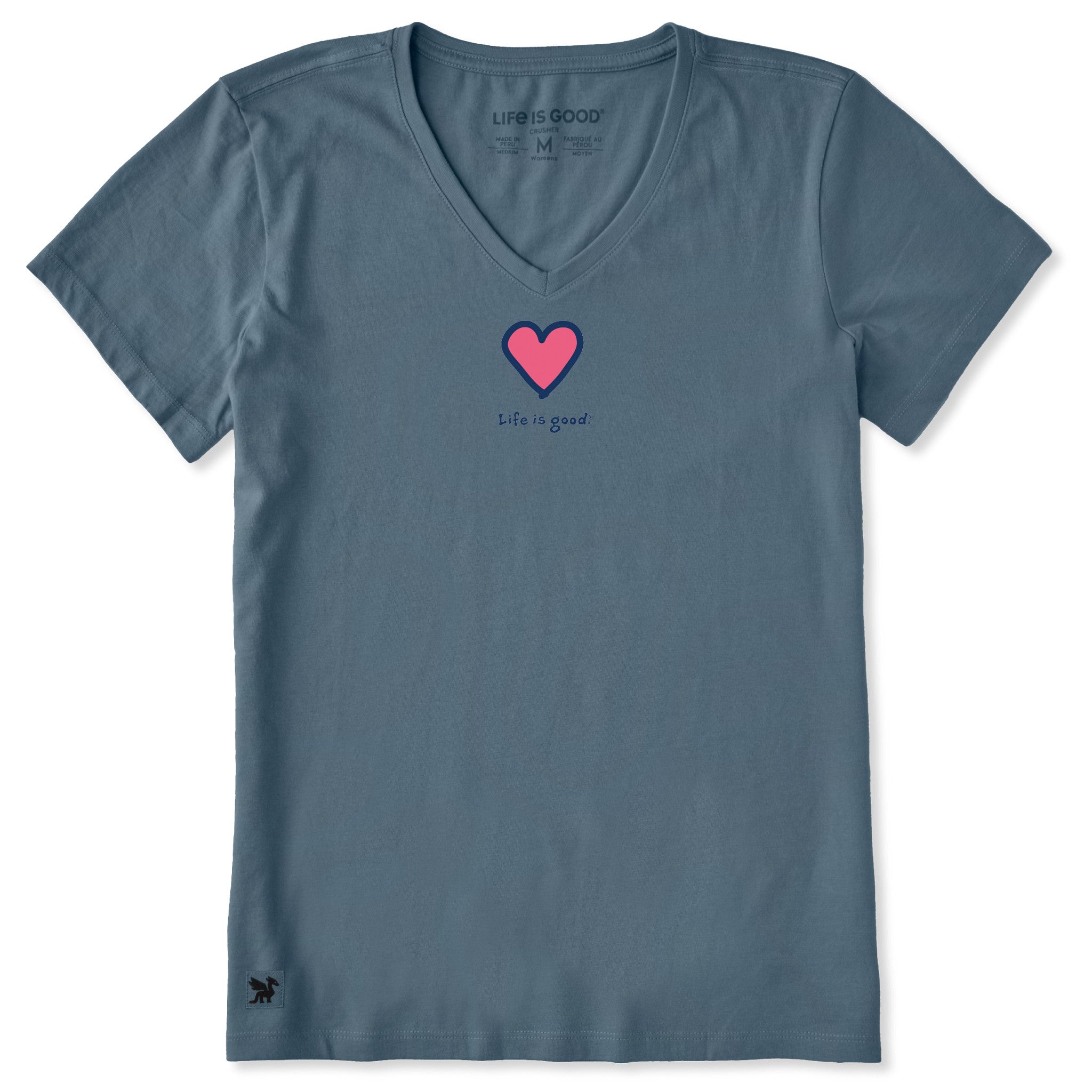 Women's Heart Short Sleeve Crusher Vee