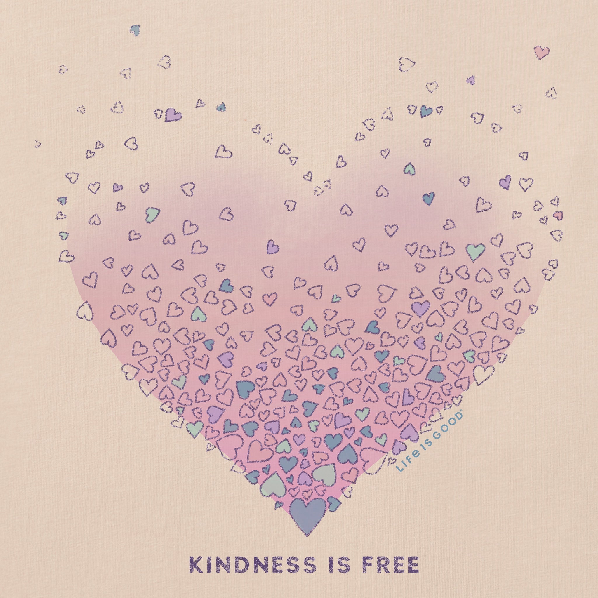 Women's Kindness is Free Evaporating Heart Short Sleeve Vee