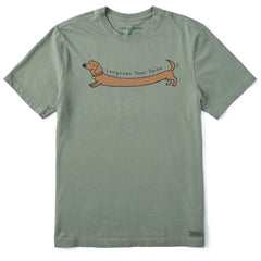 Men's Lengthen Your Spine Dachshund Short Sleeve Crusher Tee