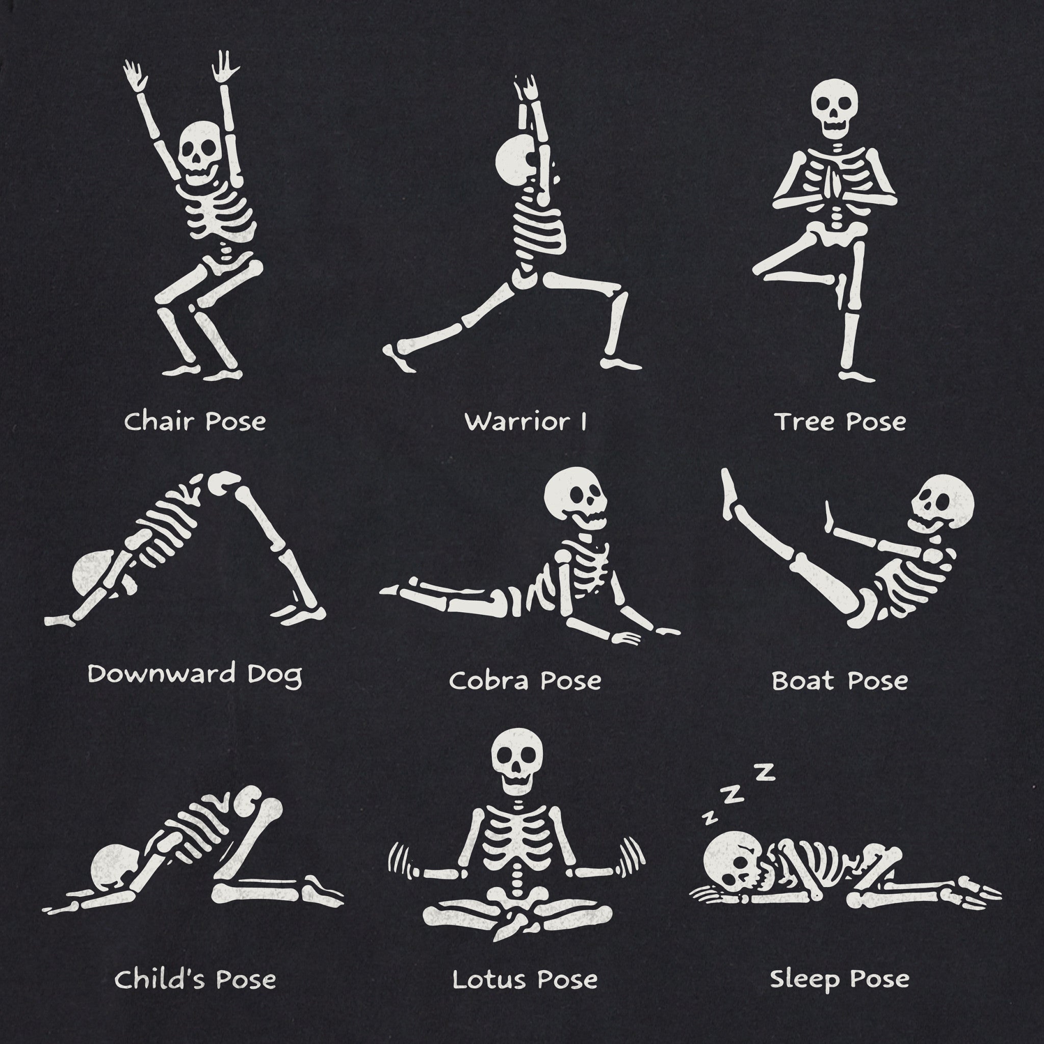 Men's Skeleton Yoga Poses Short Sleeve Crusher Tee