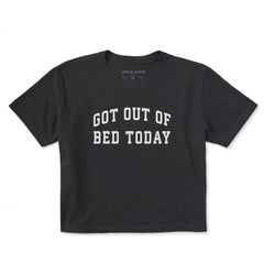Women's Got Out of Bed Today Arch Short Sleeve Crusher Boxy Tee