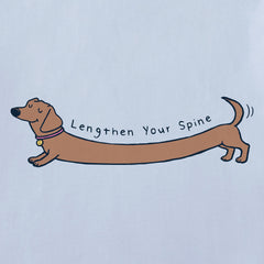 Women's Lengthen Your Spine Dachshund Short Sleeve Crusher Boxy Tee
