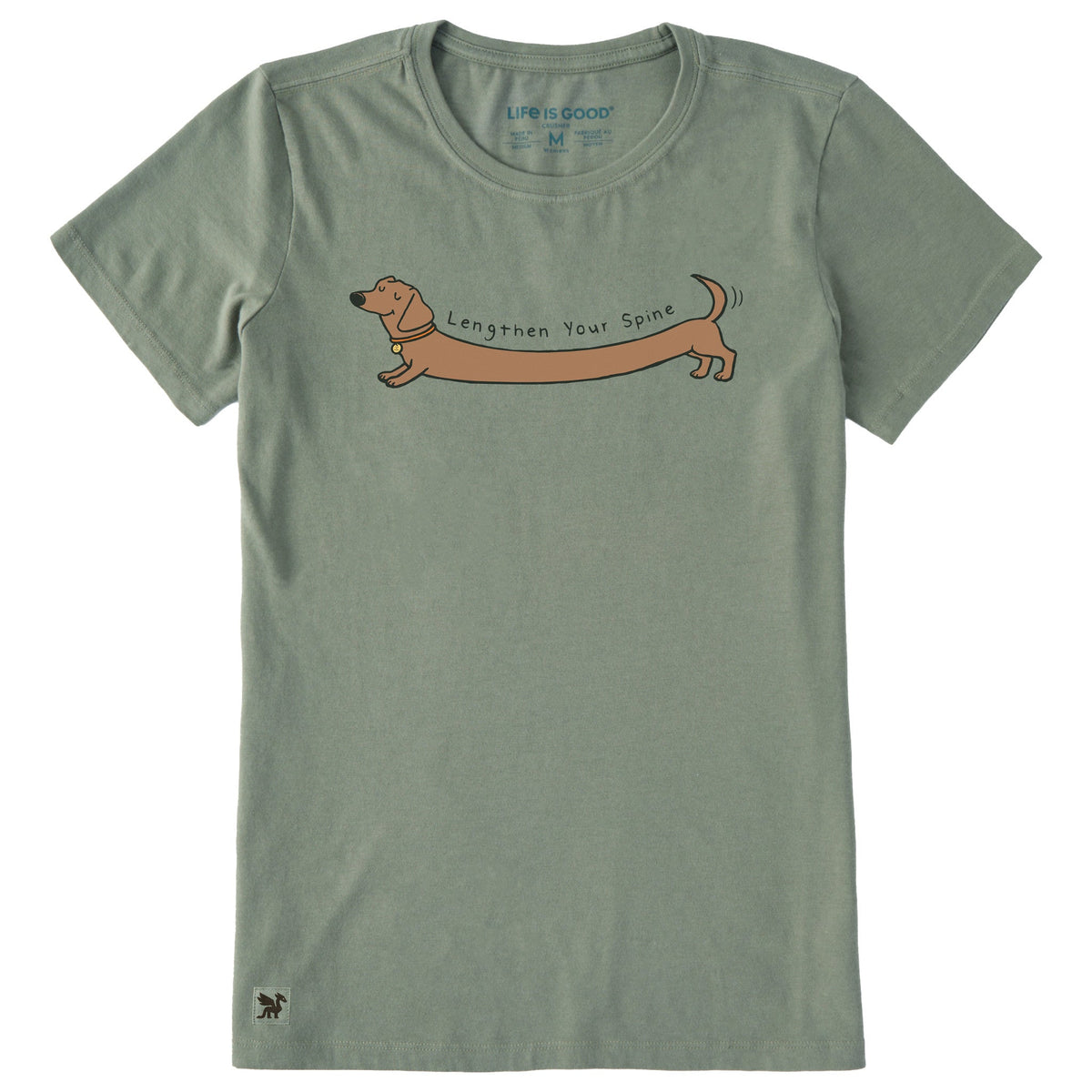 Women's Lengthen Your Spine Dachshund Short Sleeve Crusher Tee