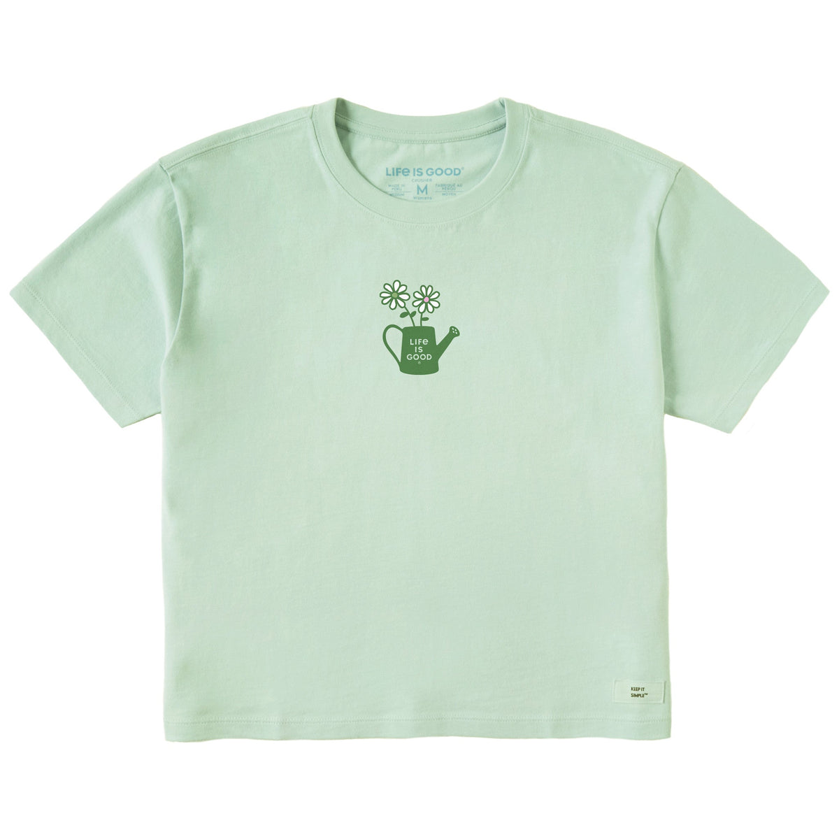 Women's Daisies in Watering Can Short Sleeve Crusher Boxy Tee