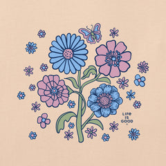 Women's A Butterfly Among Flowers Short Sleeve Crusher Boxy Tee