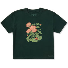 Women's Ladybug in the Garden Short Sleeve Crusher Boxy Tee
