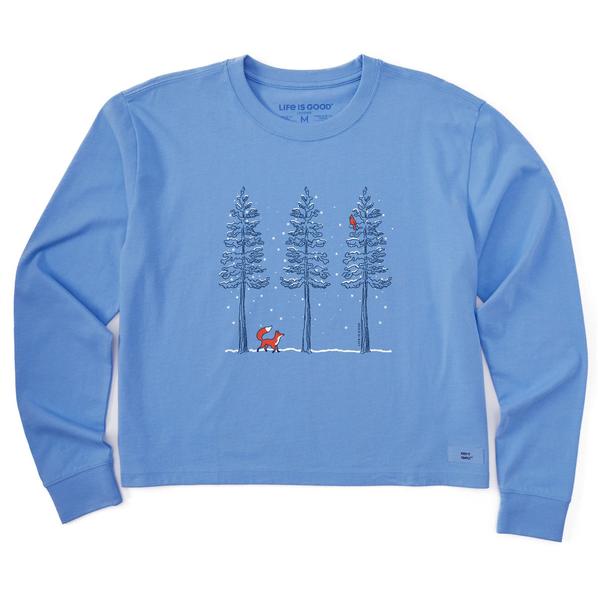 Women's Cardinal and Fox Long Sleeve Crusher Boxy Tee