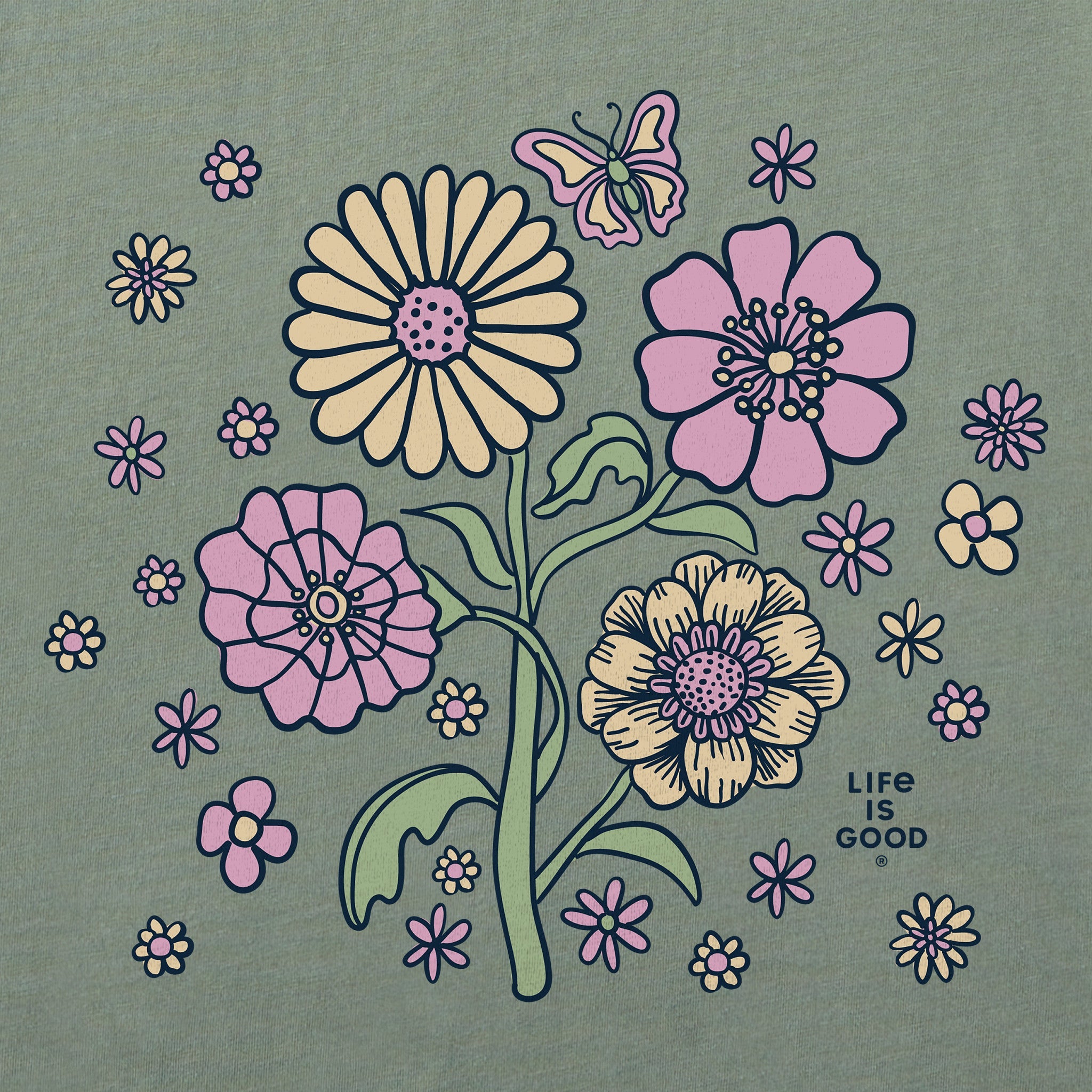 Women's A Butterfly Among Flowers Crusher-LITE Shrunken Tee