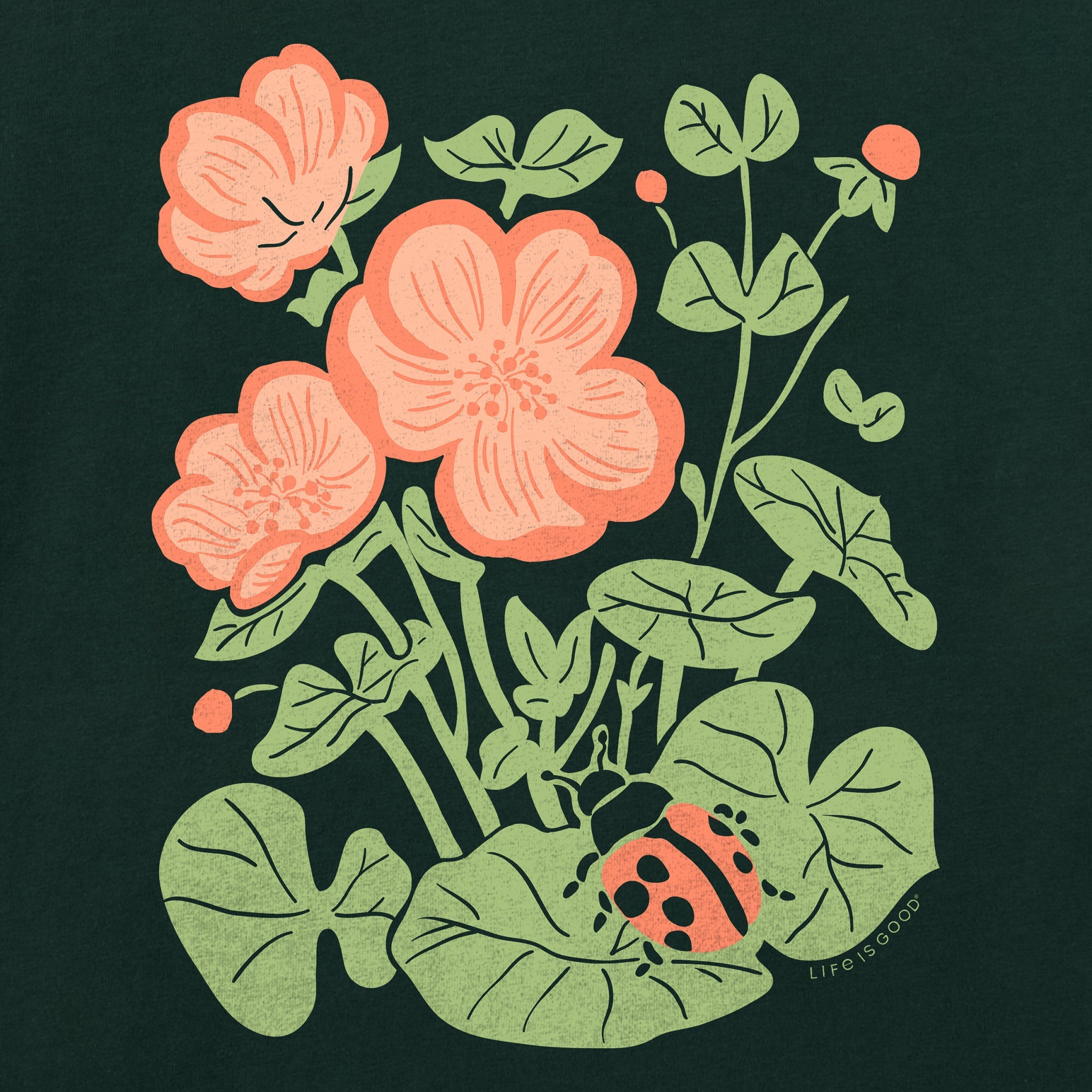 Women's Ladybug in the Garden Short Sleeve Crusher Tee