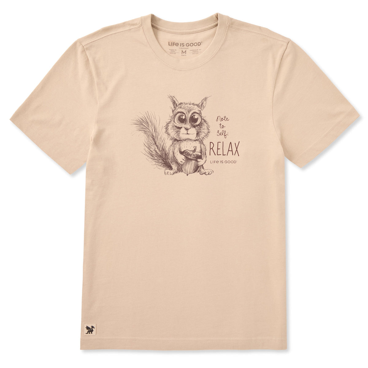 Men's Note to Self: Relax Squirrel Short Sleeve Crusher Tee