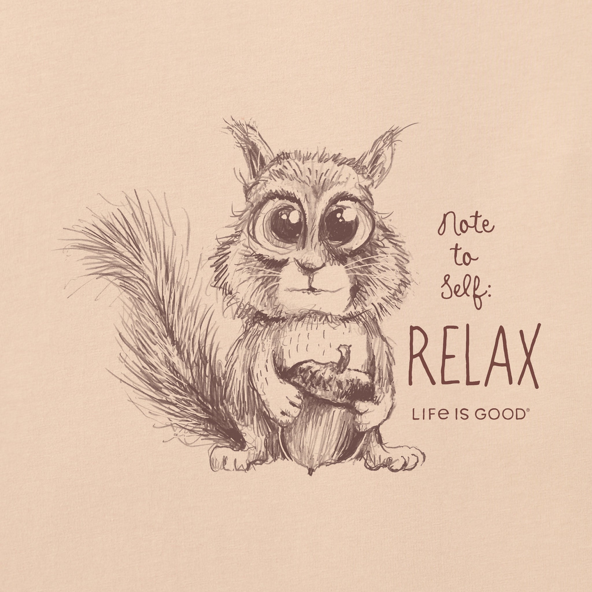 Men's Note to Self: Relax Squirrel Short Sleeve Crusher Tee