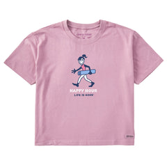 Women's Happy Hour Yoga Arch Short Sleeve Crusher Boxy Tee