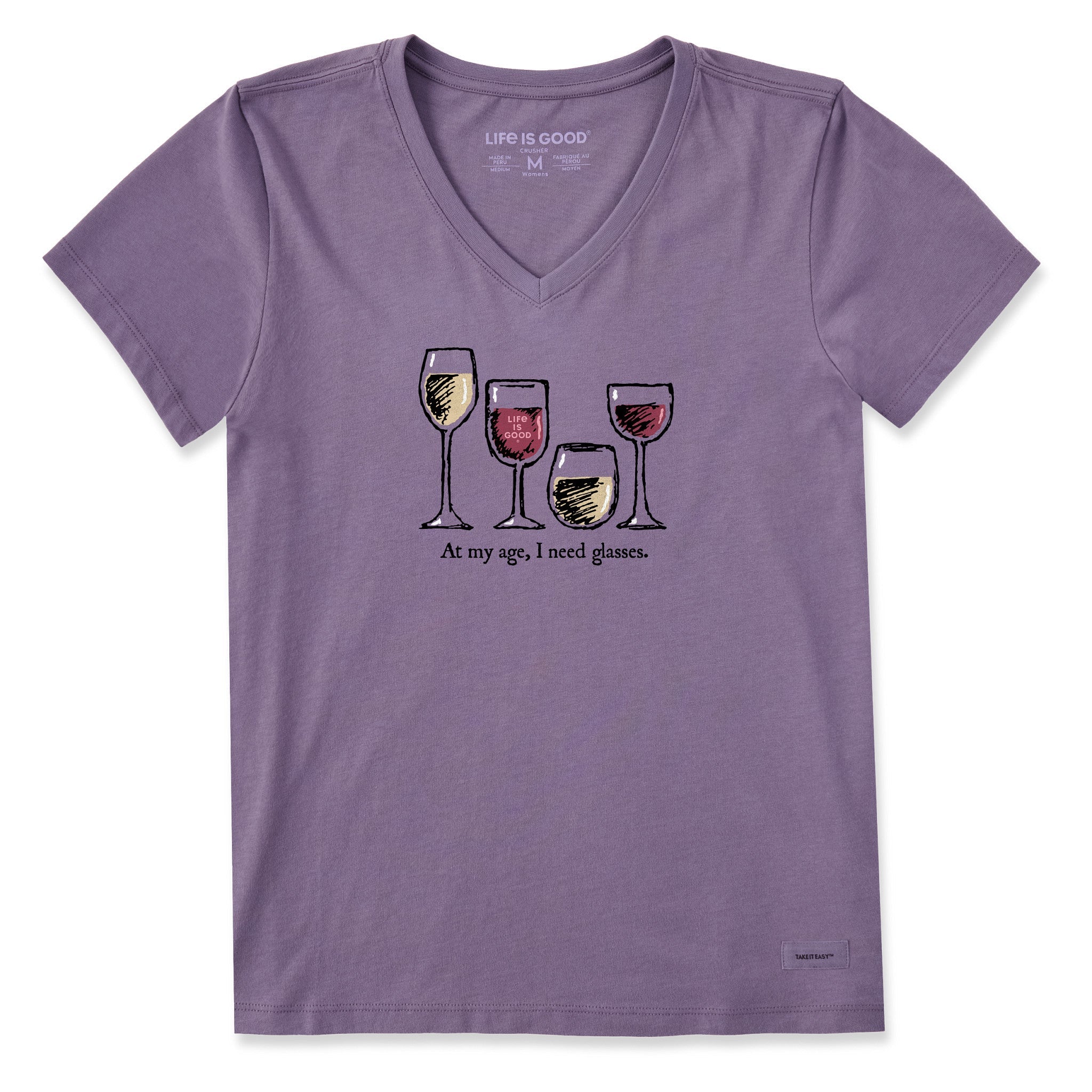 Women's I Need Wine Glasses Short Sleeve Vee