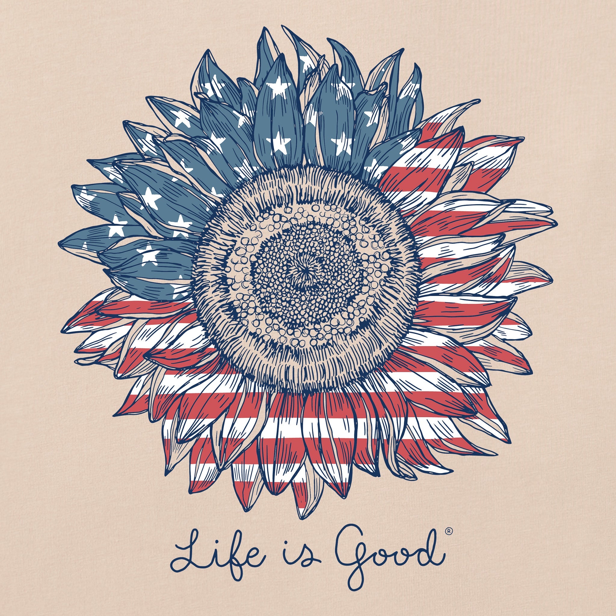 Women's American Sunflower Short Sleeve Crusher Tee