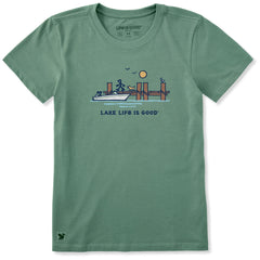 Women's Dock Lake Life is Good Short Sleeve Crusher Tee