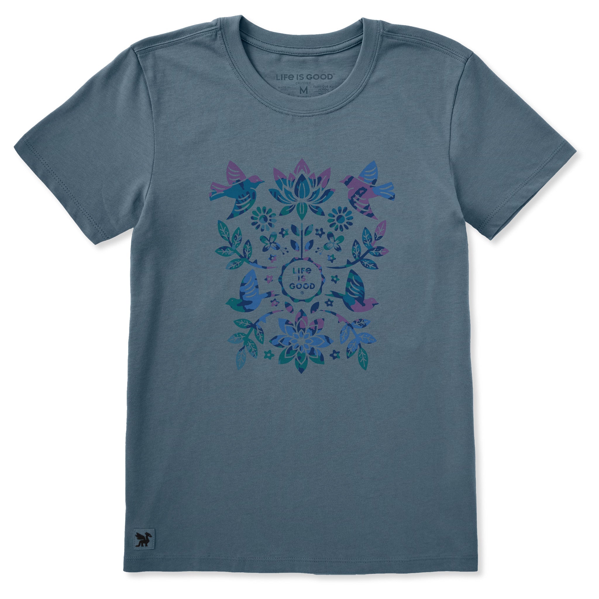 Women's Folk Art Garden Tie Dye Short Sleeve Tee