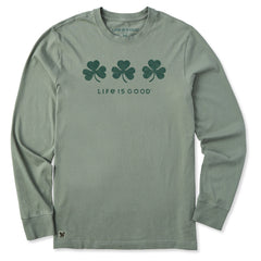 Men's Three Shamrocks Long Sleeve Crusher Tee