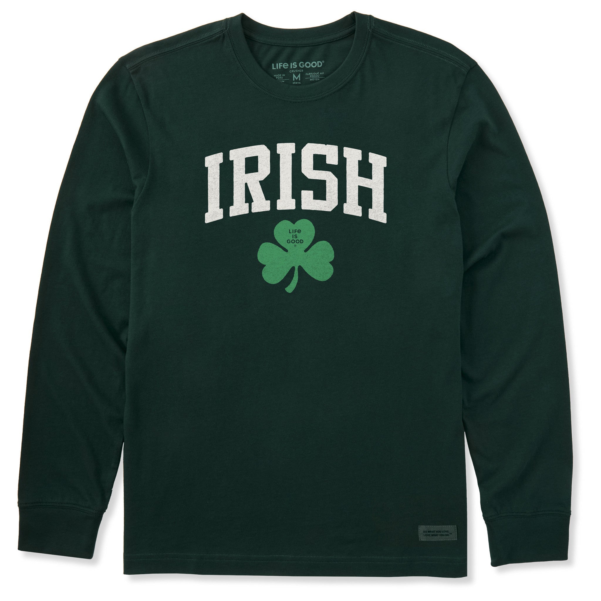 Men's Irish Clover Long Sleeve Crusher Tee