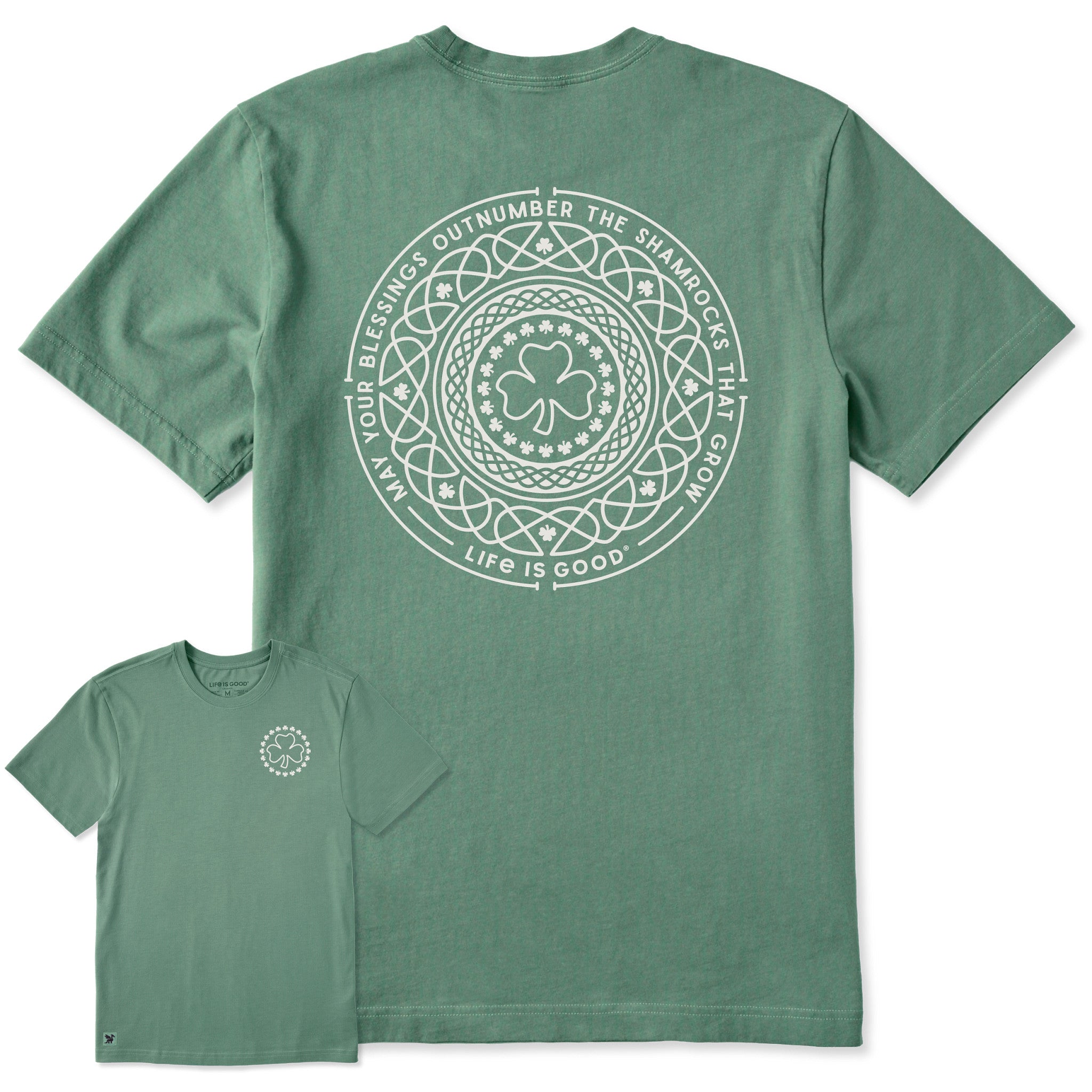 Men's Shamrock Mandala Short Sleeve Crusher Tee