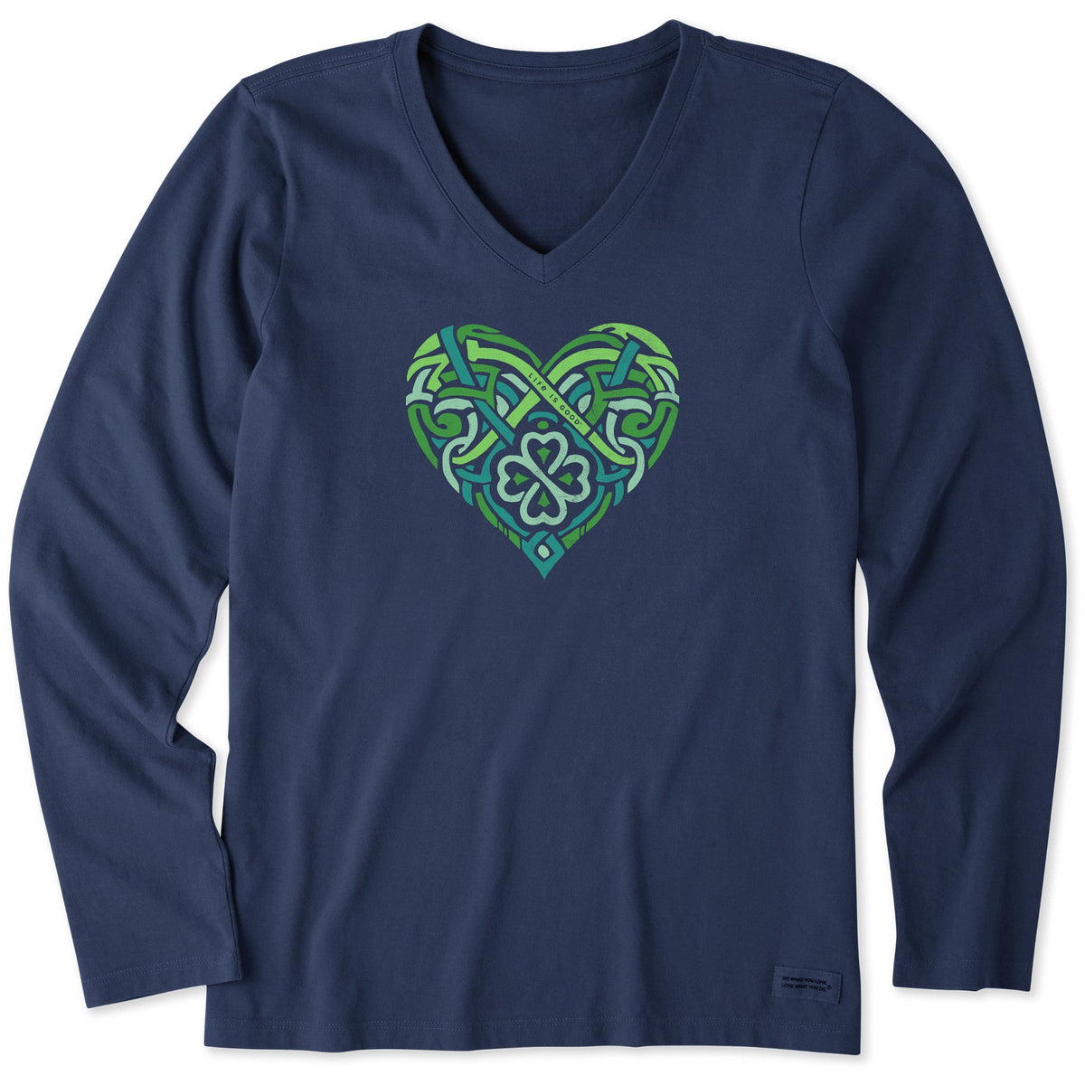 Women's Celtic Heart Long Sleeve Crusher Vee