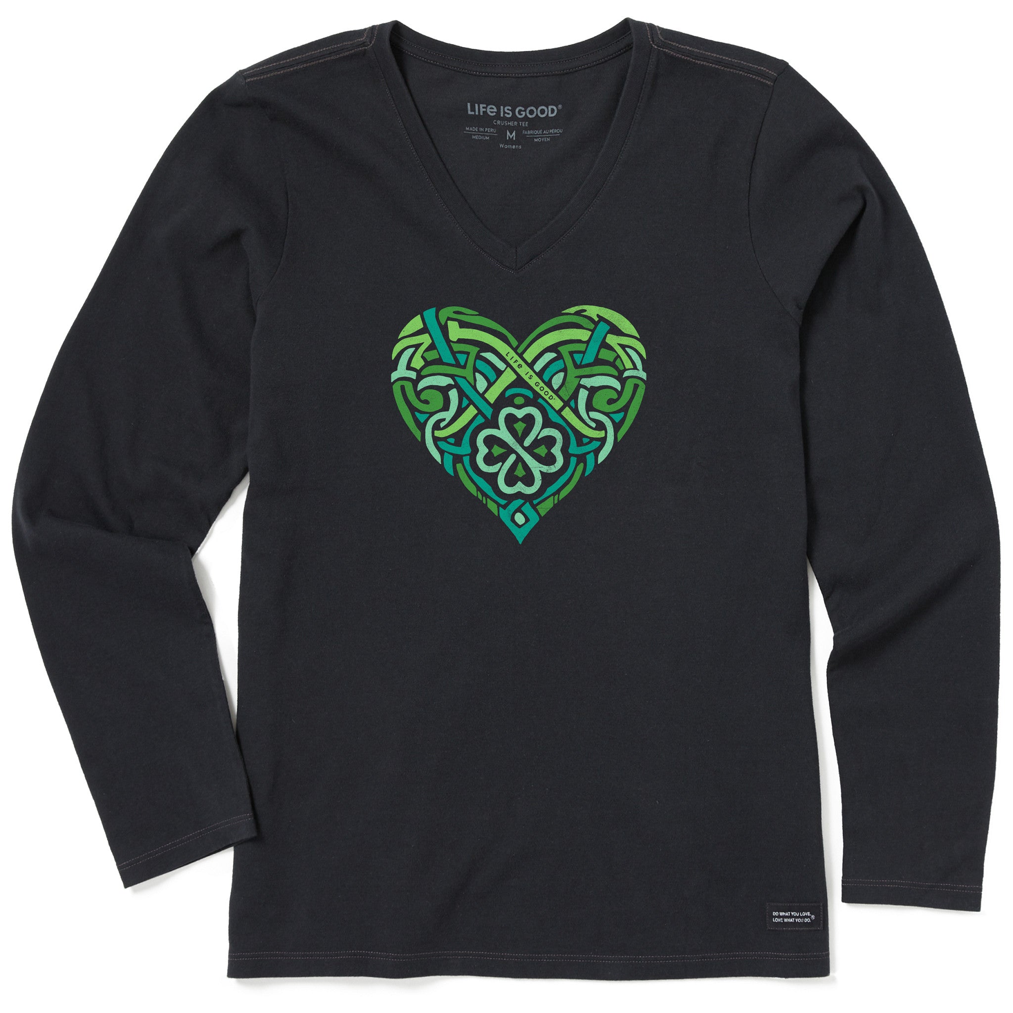 Women's Celtic Heart Long Sleeve Crusher Vee