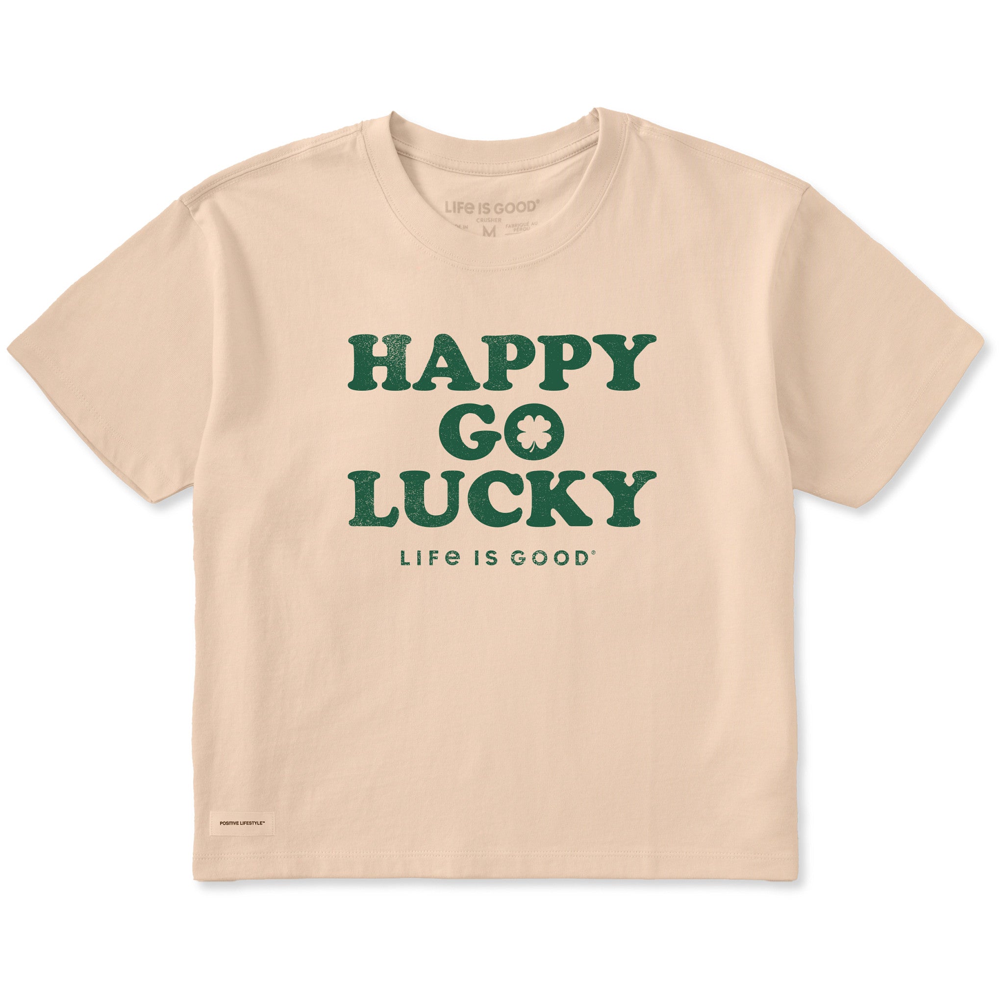 Women's Happy Go Lucky Irish Short Sleeve Crusher Boxy Tee