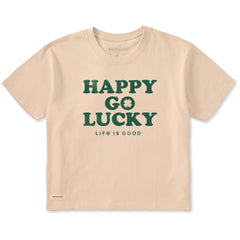 Women's Happy Go Lucky Irish Short Sleeve Crusher Boxy Tee